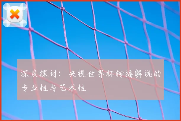 深度探讨：央视世界杯转播解说的专业性与艺术性